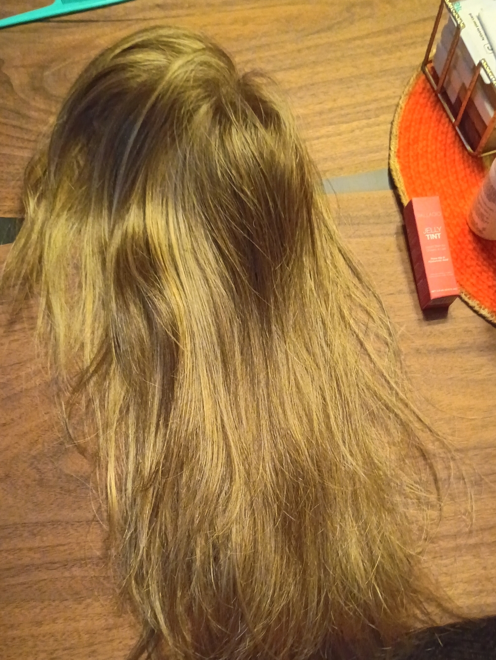 Light Brown Synthetic Hair Topper with Natural Highlights